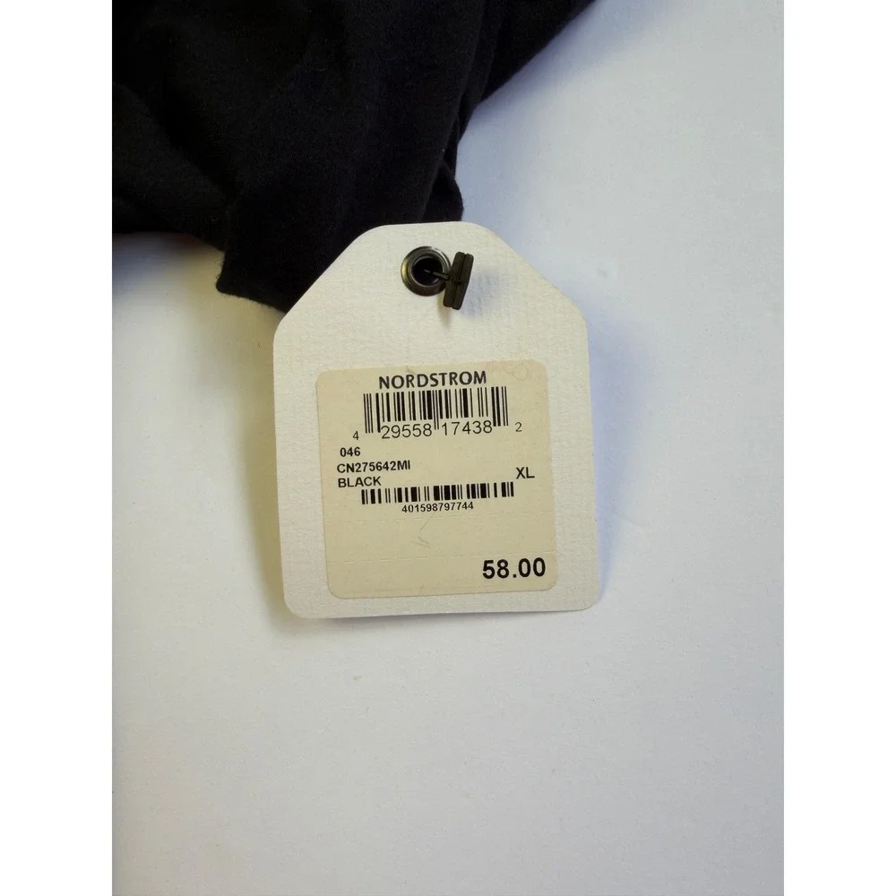 NEW Caslon Blouson Midi Dress‎ XL Black Drawstring 3/4 Slv Sporty Scoop Capsule